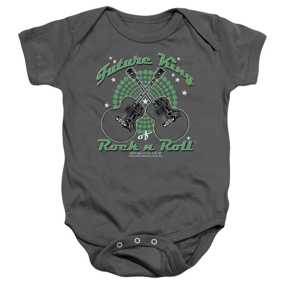 ELVIS PRESLEY/FUTURE KING - INFANT SNAPSUIT - CHARCOAL