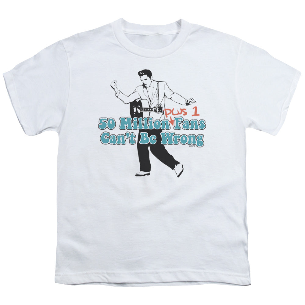 ELVIS PRESLEY/50 MILLION FANS PLUS 1 - S/S YOUTH 18/1 - WHITE