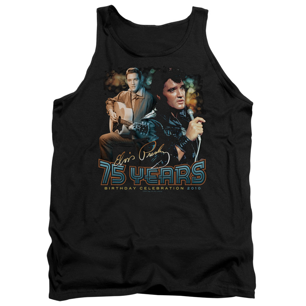 ELVIS PRESLEY/75 YEARS - ADULT TANK - BLACK