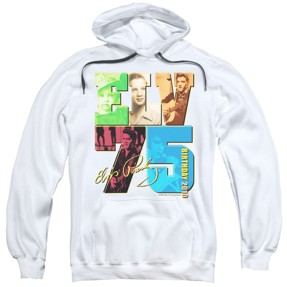 ELVIS PRESLEY/BIRTHDAY 2010 - ADULT PULLOVER HOODIE - WHITE
