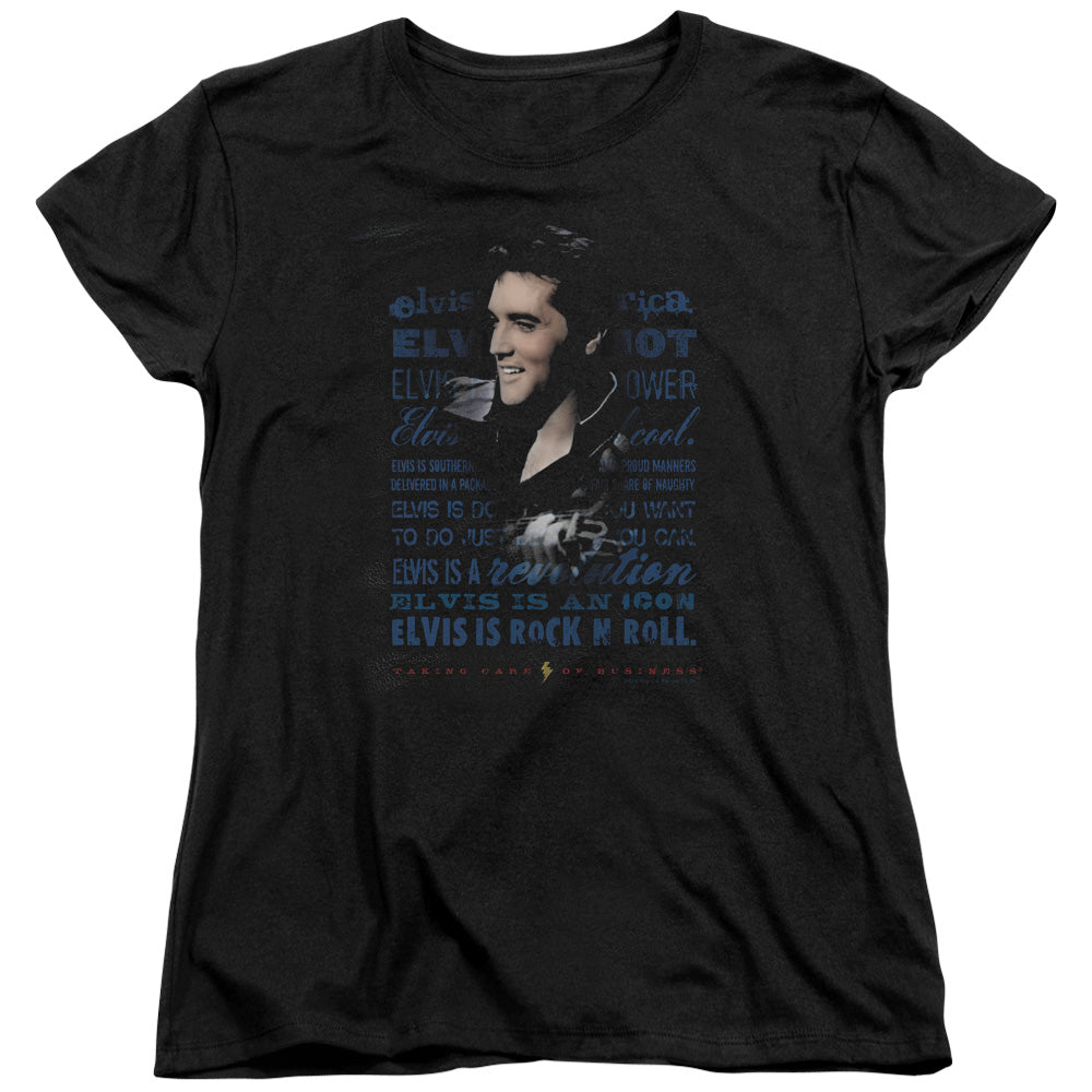 ELVIS PRESLEY/ICON - S/S WOMENS TEE - BLACK