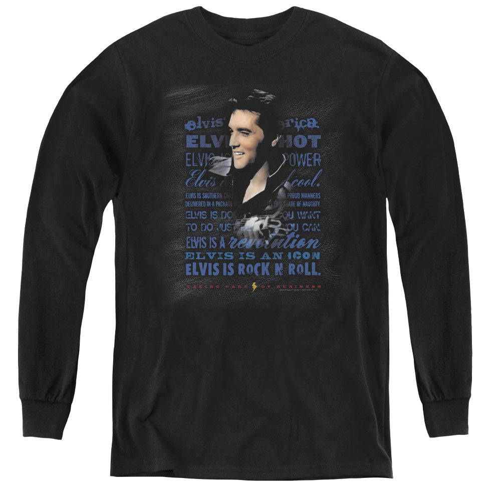 ELVIS PRESLEY/ICON - YOUTH LONG SLEEVE TEE - BLACK