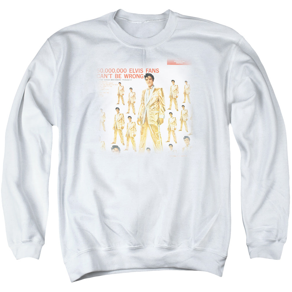 ELVIS PRESLEY/50 MILLION FANS - ADULT CREWNECK SWEATSHIRT - WHITE