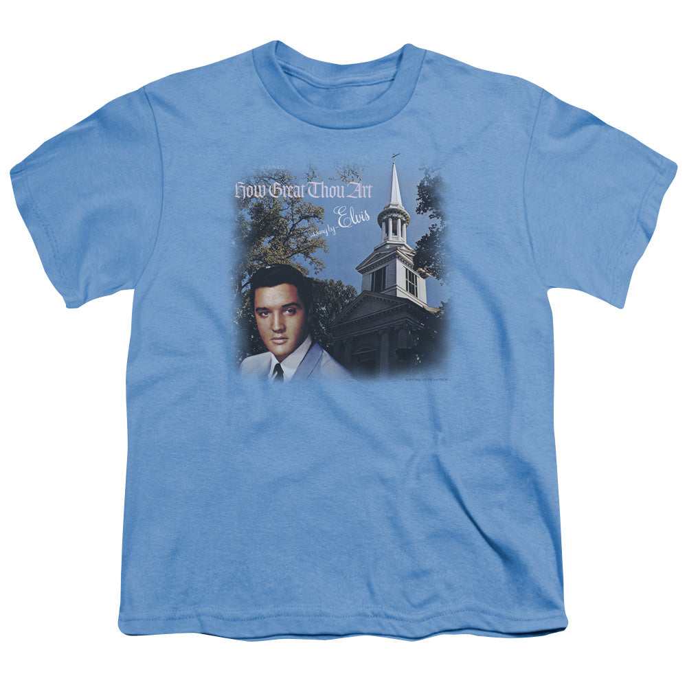 ELVIS PRESLEY/HOW GREAT THOU ART - S/S YOUTH 18/1 - CAROLINA BLUE