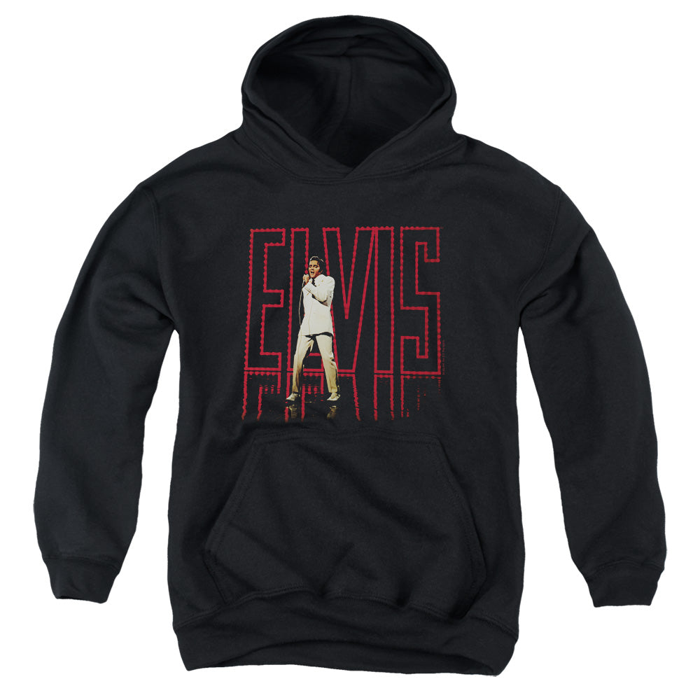 ELVIS PRESLEY/ELVIS 68 ALBUM - YOUTH PULLOVER HOODIE - BLACK