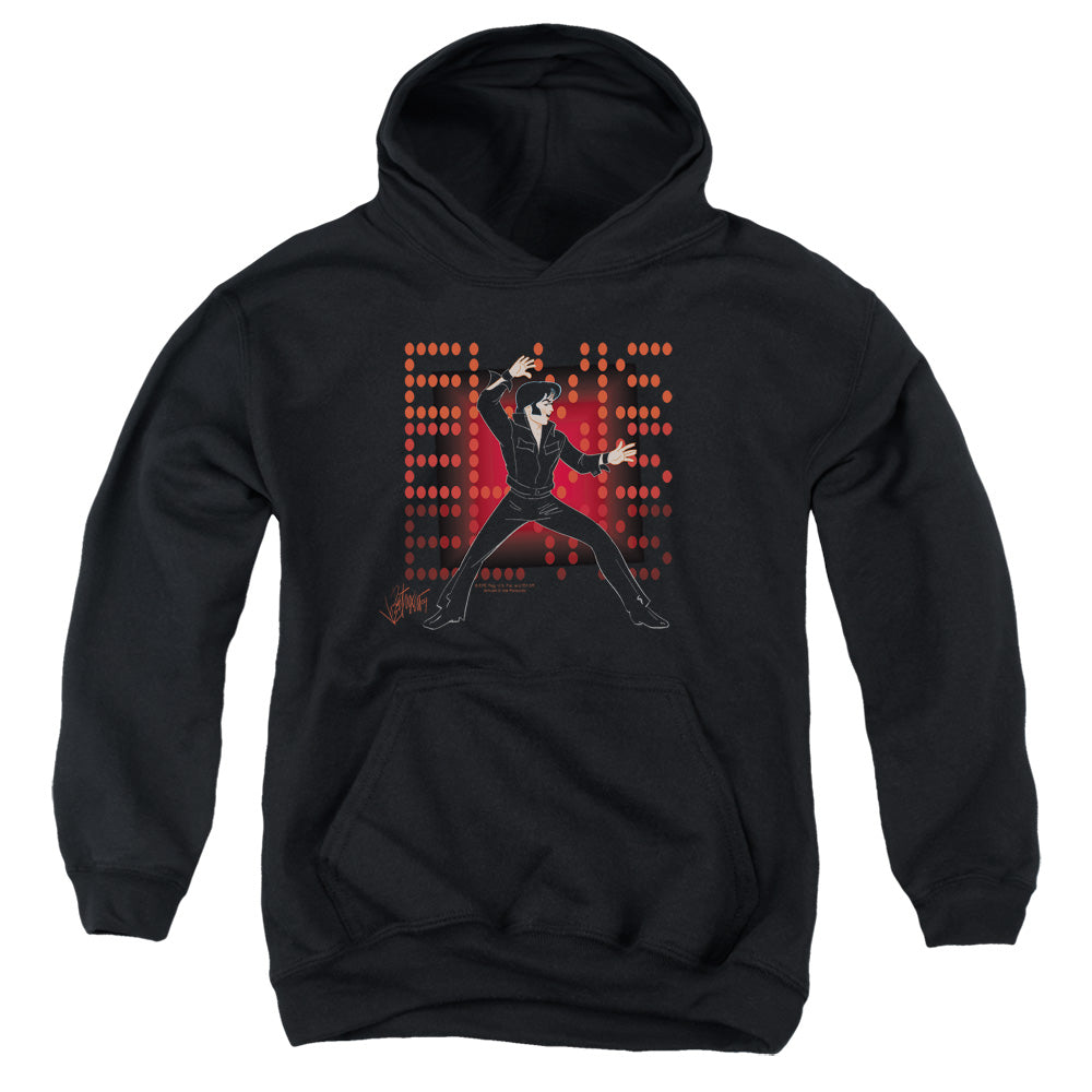 ELVIS PRESLEY/69 ANIME - YOUTH PULLOVER HOODIE - BLACK