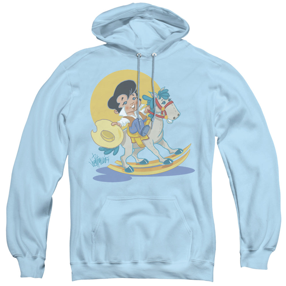 ELVIS PRESLEY/YIP E - ADULT PULLOVER HOODIE - LIGHT BLUE