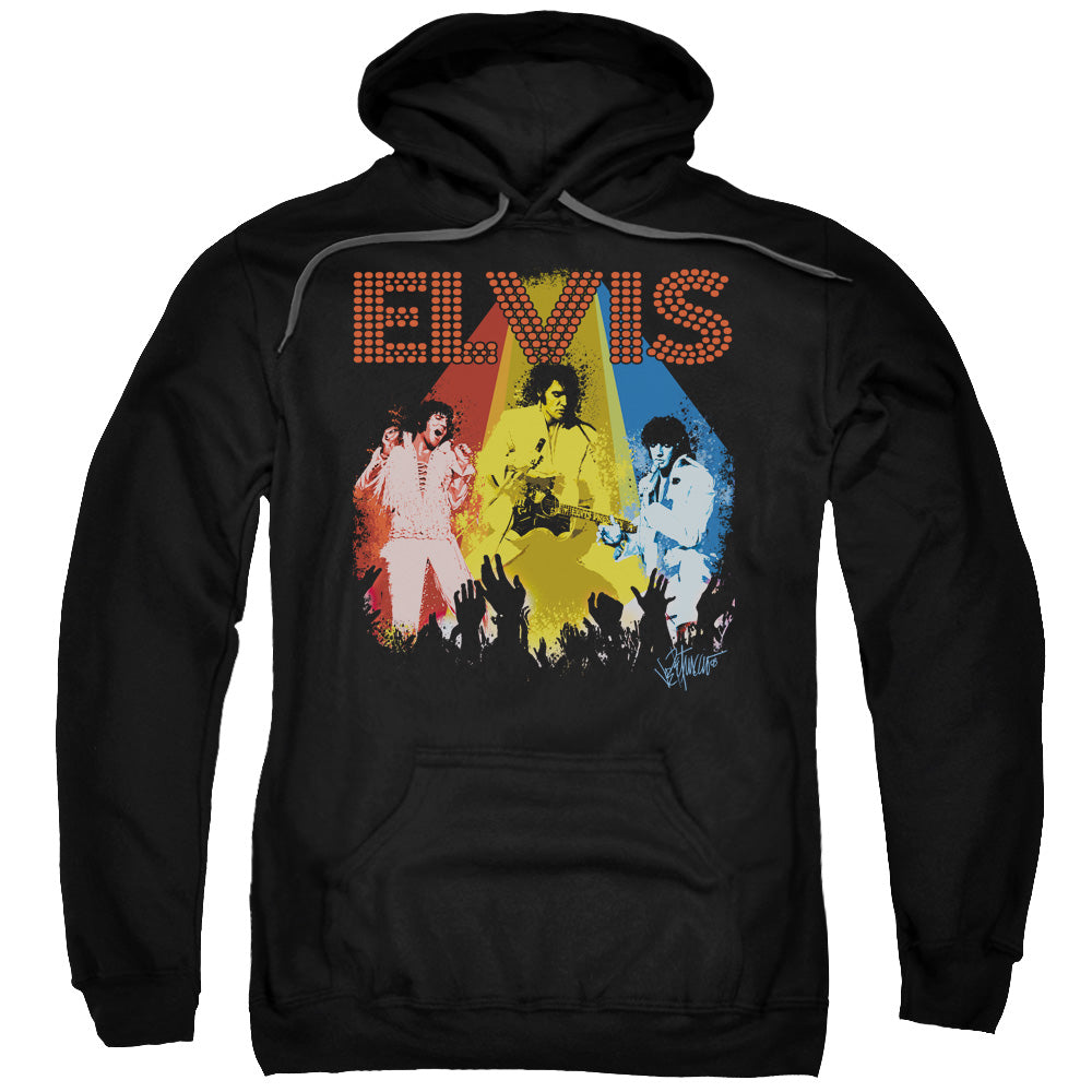 ELVIS PRESLEY/VEGAS REMEMBERED - ADULT PULLOVER HOODIE - BLACK