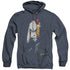 ELVIS PRESLEY/YELLOW SCARF - ADULT HEATHER HOODIE - NAVY