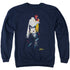 ELVIS PRESLEY/YELLOW SCARF - ADULT CREWNECK SWEATSHIRT - NAVY