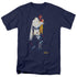ELVIS PRESLEY/YELLOW SCARF - S/S ADULT 18/1 - NAVY