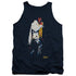 ELVIS PRESLEY/YELLOW SCARF - ADULT TANK - NAVY