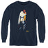 ELVIS PRESLEY/YELLOW SCARF - YOUTH LONG SLEEVE TEE - NAVY