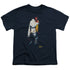 ELVIS PRESLEY/YELLOW SCARF - S/S YOUTH 18/1 - NAVY