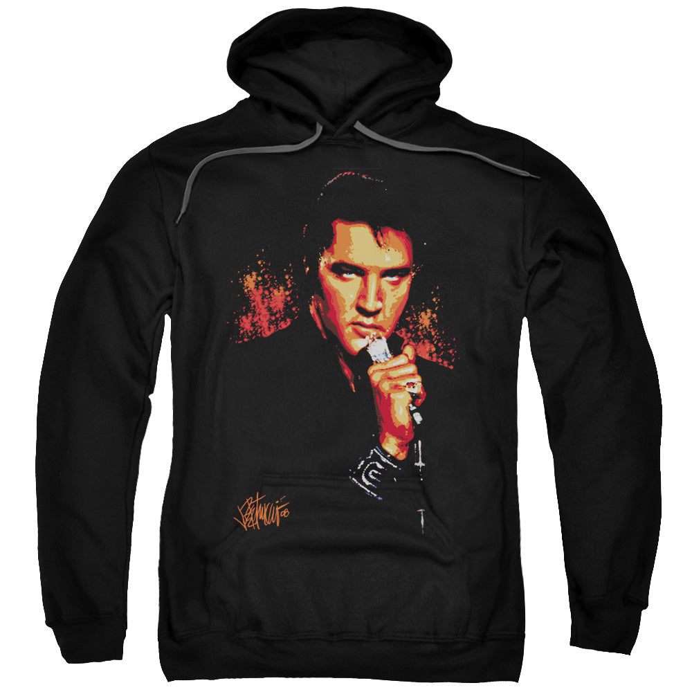 ELVIS PRESLEY/TROUBLE - ADULT PULLOVER HOODIE - BLACK