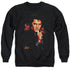 ELVIS PRESLEY/TROUBLE - ADULT CREWNECK SWEATSHIRT - BLACK