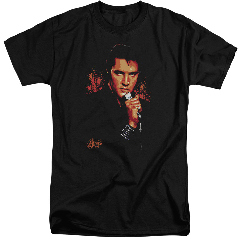ELVIS PRESLEY/TROUBLE - S/S ADULT TALL 18/1 - BLACK