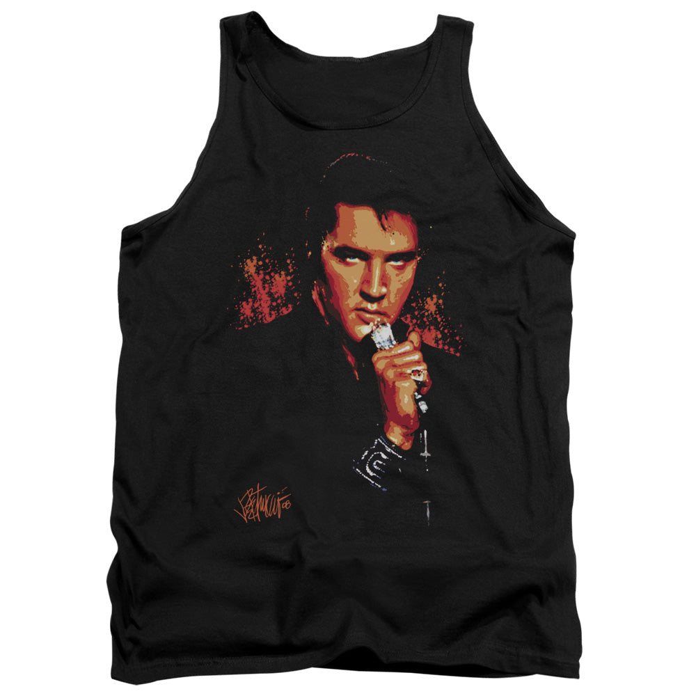 ELVIS PRESLEY/TROUBLE - ADULT TANK - BLACK