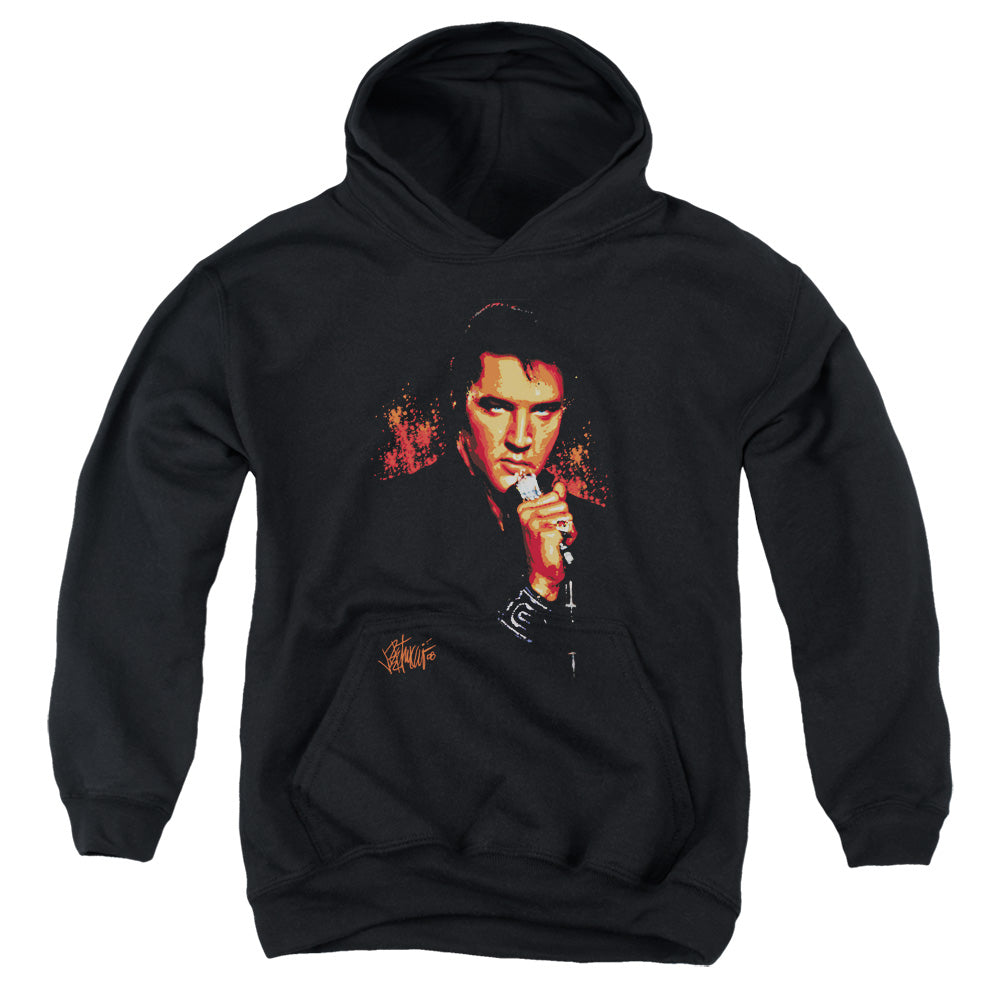 ELVIS PRESLEY/TROUBLE -  YOUTH PULLOVER HOODIE  - BLACK