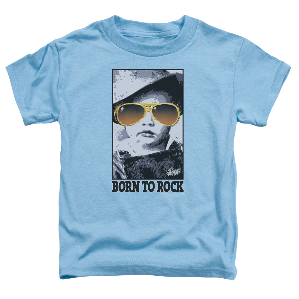 ELVIS PRESLEY/BORN TO ROCK - S/S TODDLER TEE - CAROLINA BLUE