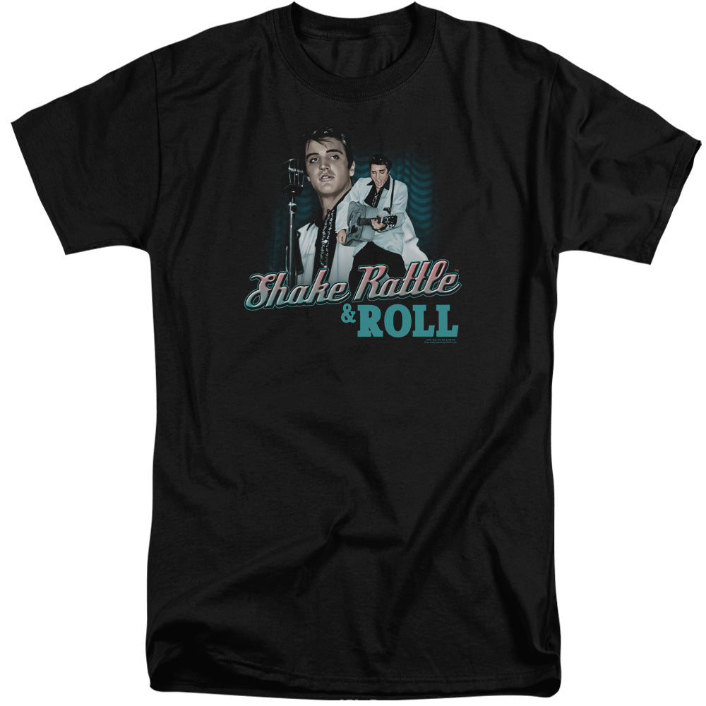 ELVIS PRESLEY/SHAKE RATTLE & ROLL - S/S ADULT TALL 18/1 - BLACK