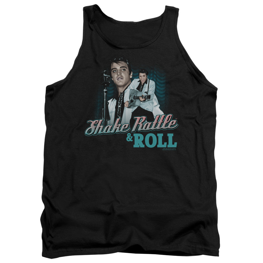 ELVIS PRESLEY/SHAKE RATTLE & ROLL - ADULT TANK - BLACK