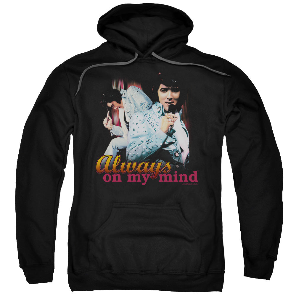 ELVIS PRESLEY/ALWAYS ON MY MIND - ADULT PULLOVER HOODIE - BLACK