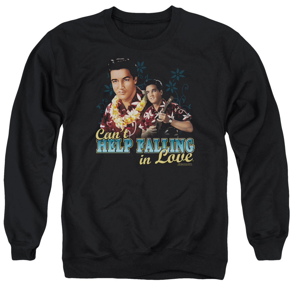 ELVIS PRESLEY/CANT HELP FALLING - ADULT CREWNECK SWEATSHIRT - BLACK