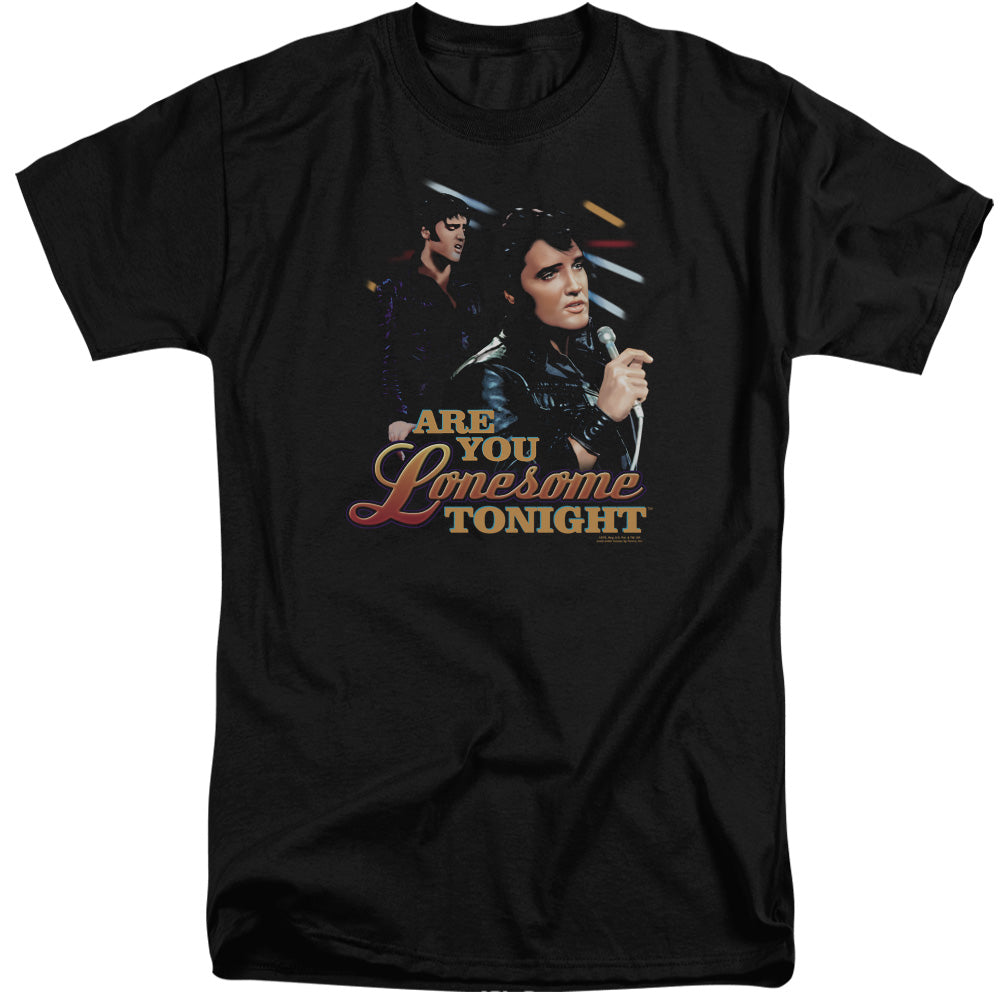 ELVIS PRESLEY/ARE YOU LONESOME - S/S ADULT TALL 18/1 - BLACK