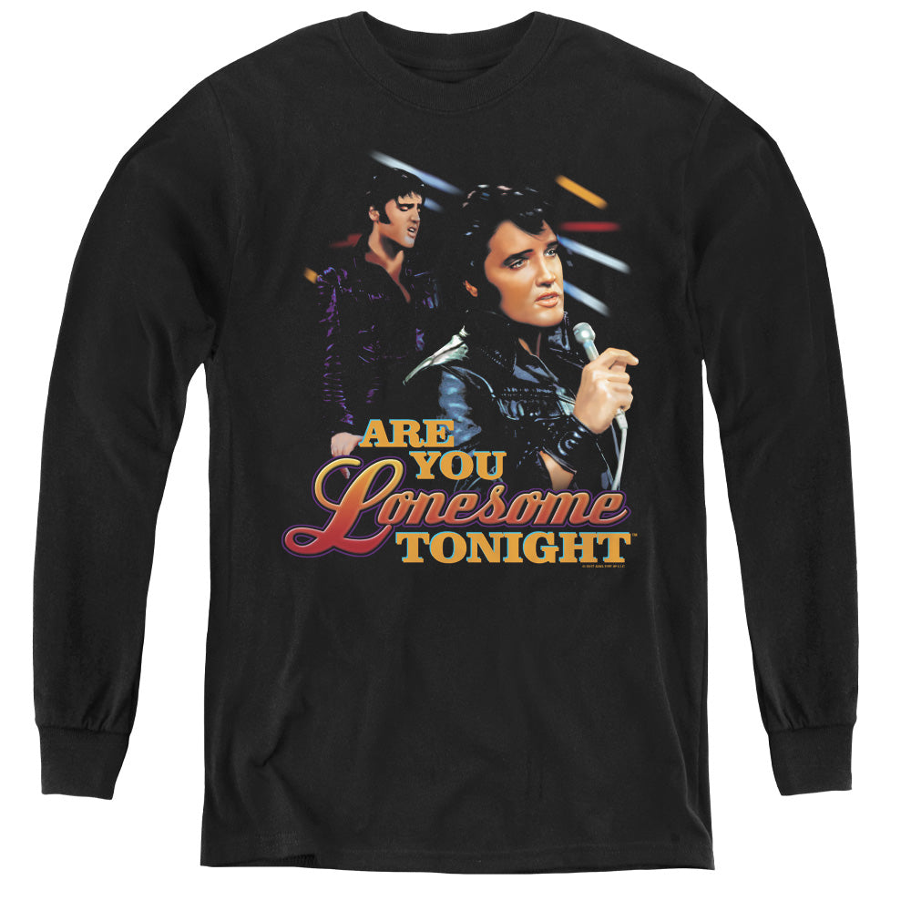 ELVIS PRESLEY/ARE YOU LONESOME - YOUTH LONG SLEEVE TEE - BLACK
