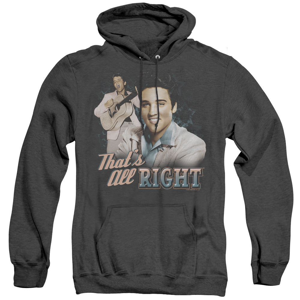 ELVIS PRESLEY/THATS ALL RIGHT - ADULT HEATHER HOODIE - BLACK