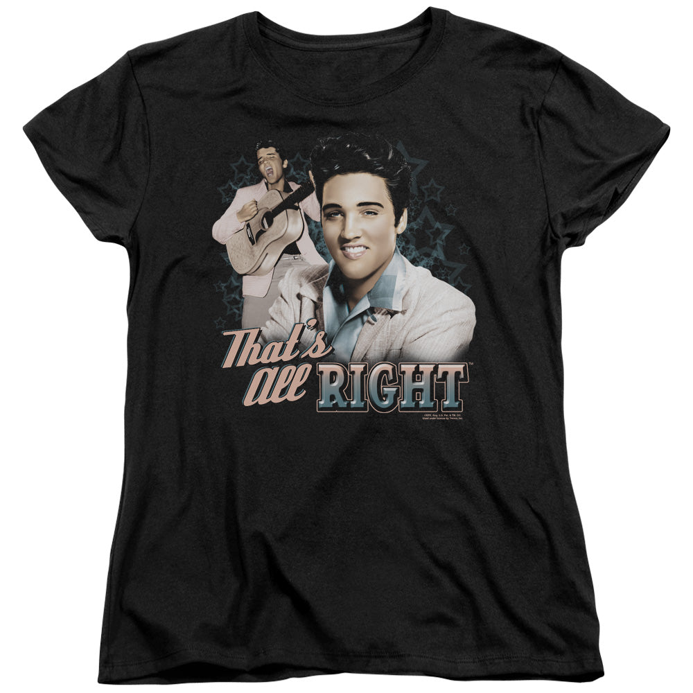 ELVIS PRESLEY/THATS ALL RIGHT - S/S WOMENS TEE - BLACK