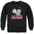 ELVIS PRESLEY/TROUBLE - ADULT CREWNECK SWEATSHIRT - BLACK