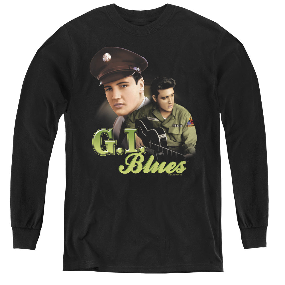 ELVIS PRESLEY/G I BLUES - YOUTH LONG SLEEVE TEE - BLACK