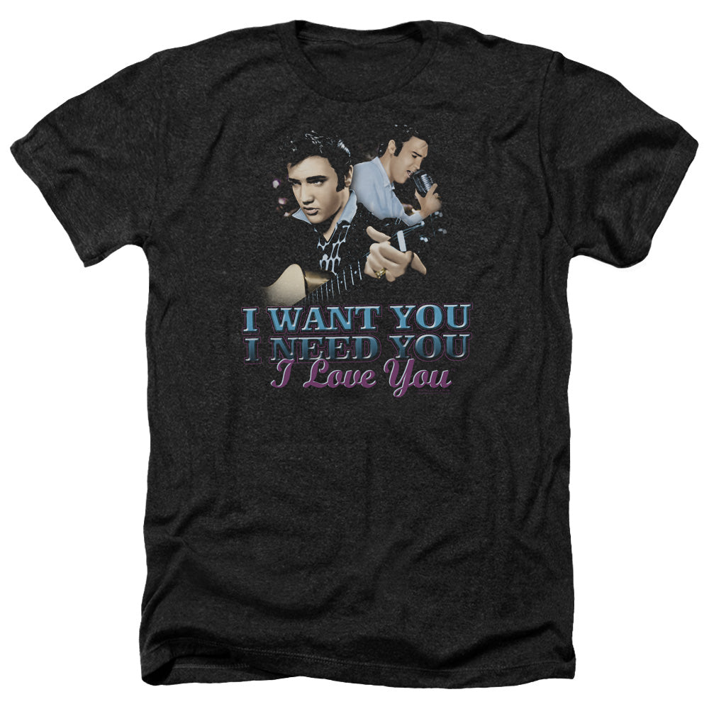 ELVIS PRESLEY/I WANT YOU - ADULT HEATHER - BLACK