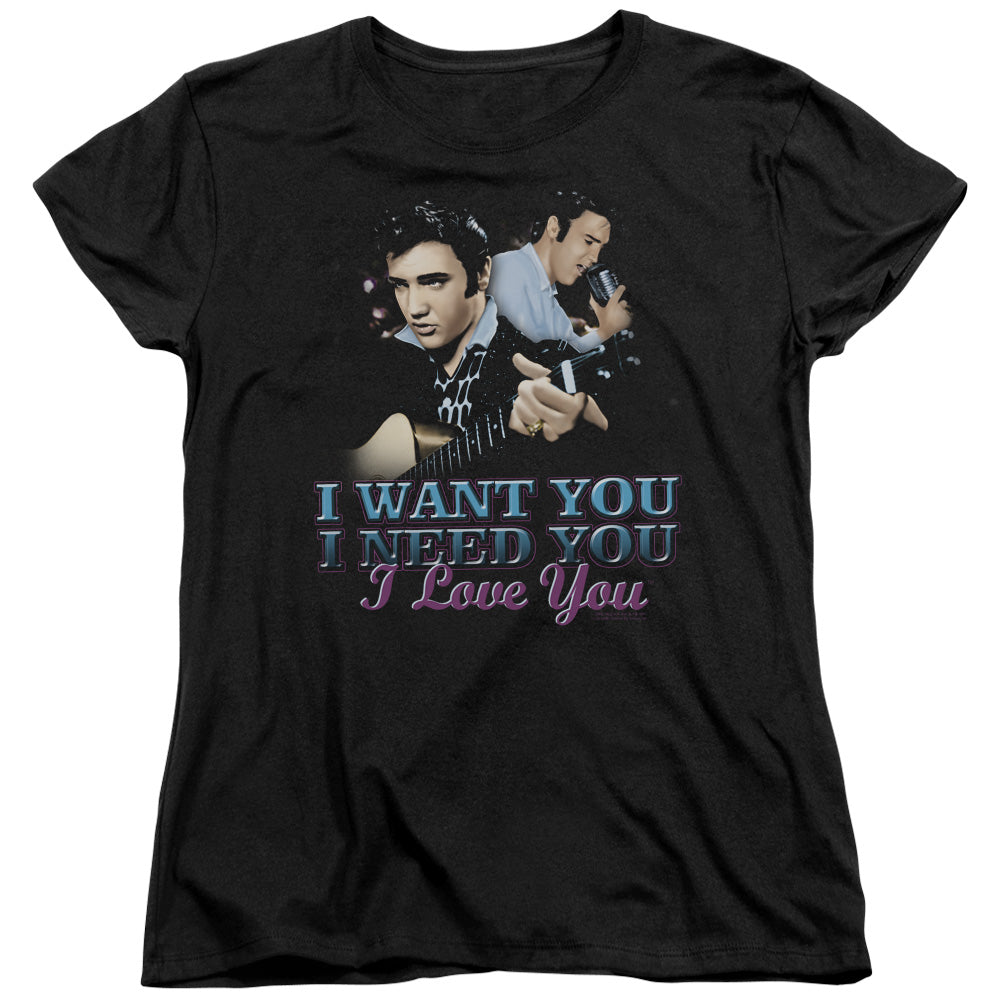 ELVIS PRESLEY/I WANT YOU - S/S WOMENS TEE - BLACK
