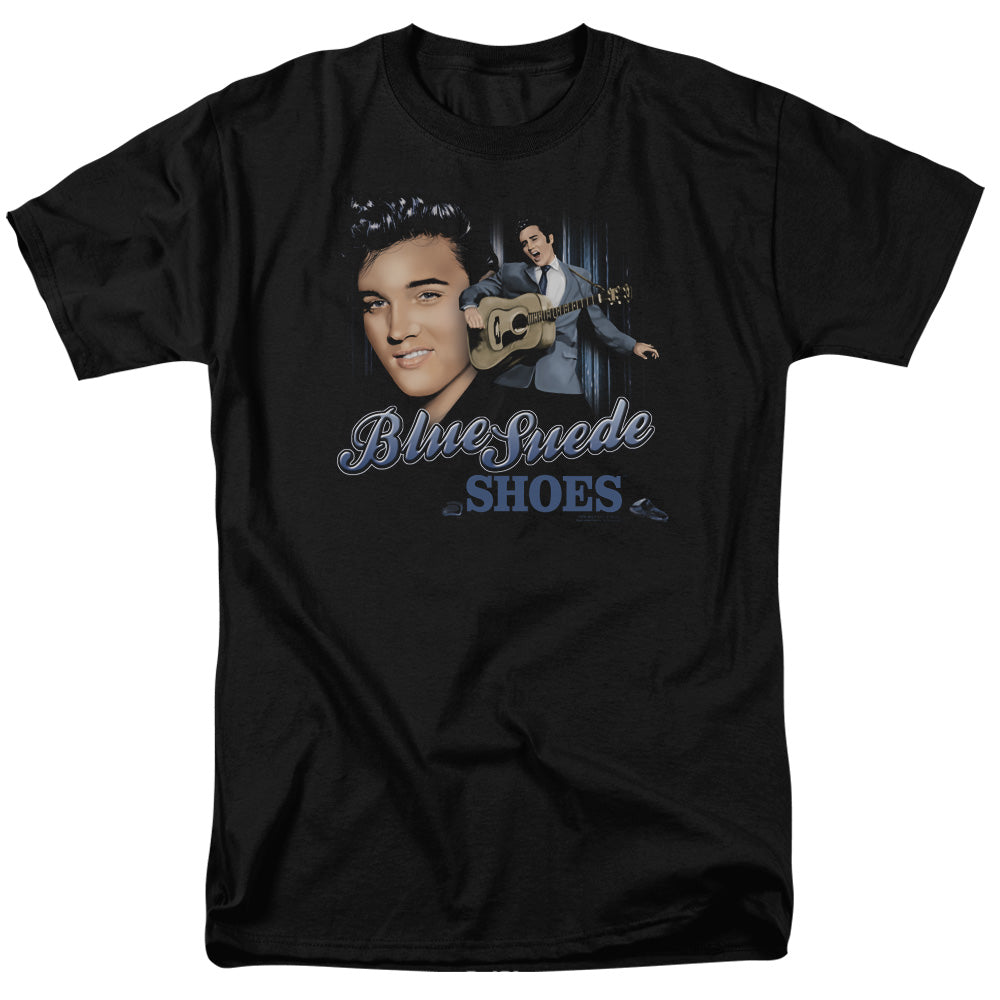 ELVIS PRESLEY/BLUE SUEDE SHOES - S/S ADULT 18/1 - BLACK