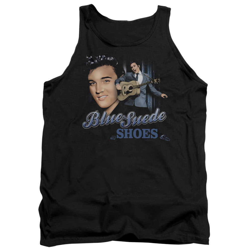 ELVIS PRESLEY/BLUE SUEDE SHOES - ADULT TANK - BLACK