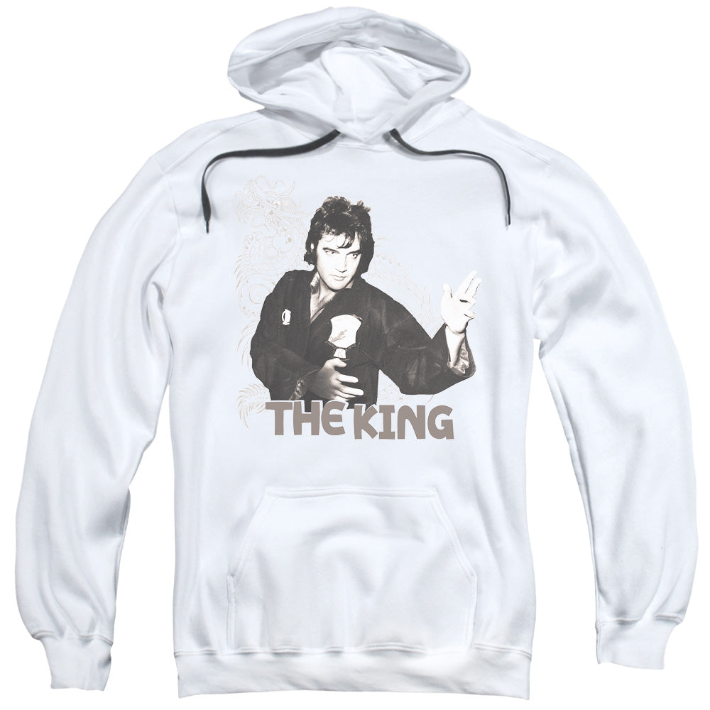 ELVIS PRESLEY/FIGHTING KING - ADULT PULLOVER HOODIE - WHITE