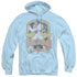 ELVIS PRESLEY/DISTRESSED KING - ADULT PULLOVER HOODIE - LIGHT BLUE