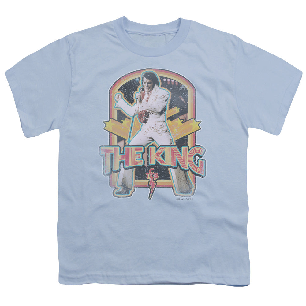 ELVIS PRESLEY/DISTRESSED KING - S/S YOUTH 18/1 - LIGHT BLUE
