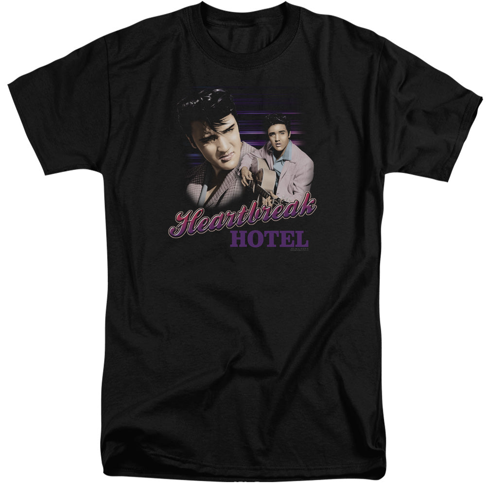 ELVIS PRESLEY/HEARTBREAK HOTEL - S/S ADULT TALL 18/1 - BLACK