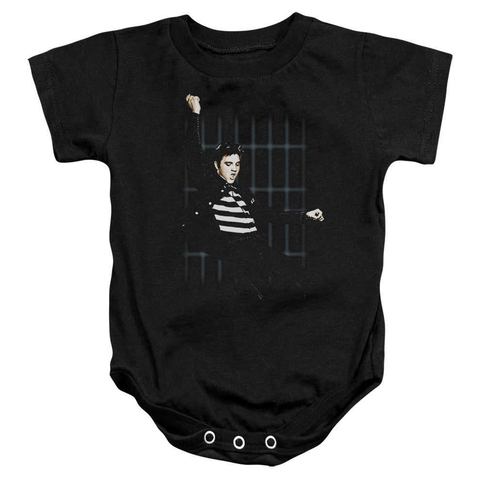 ELVIS PRESLEY/BLUE BARS - INFANT SNAPSUIT - BLACK