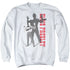 ELVIS PRESLEY/LOOK NO HANDS - ADULT CREWNECK SWEATSHIRT - WHITE