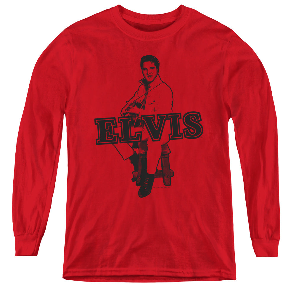 ELVIS PRESLEY/JAMMING - YOUTH LONG SLEEVE TEE - RED