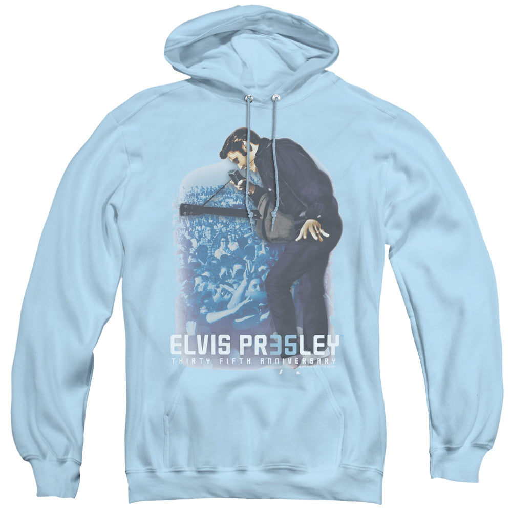ELVIS PRESLEY/35TH ANNIVERSARY 3 - ADULT PULLOVER HOODIE - LIGHT BLUE