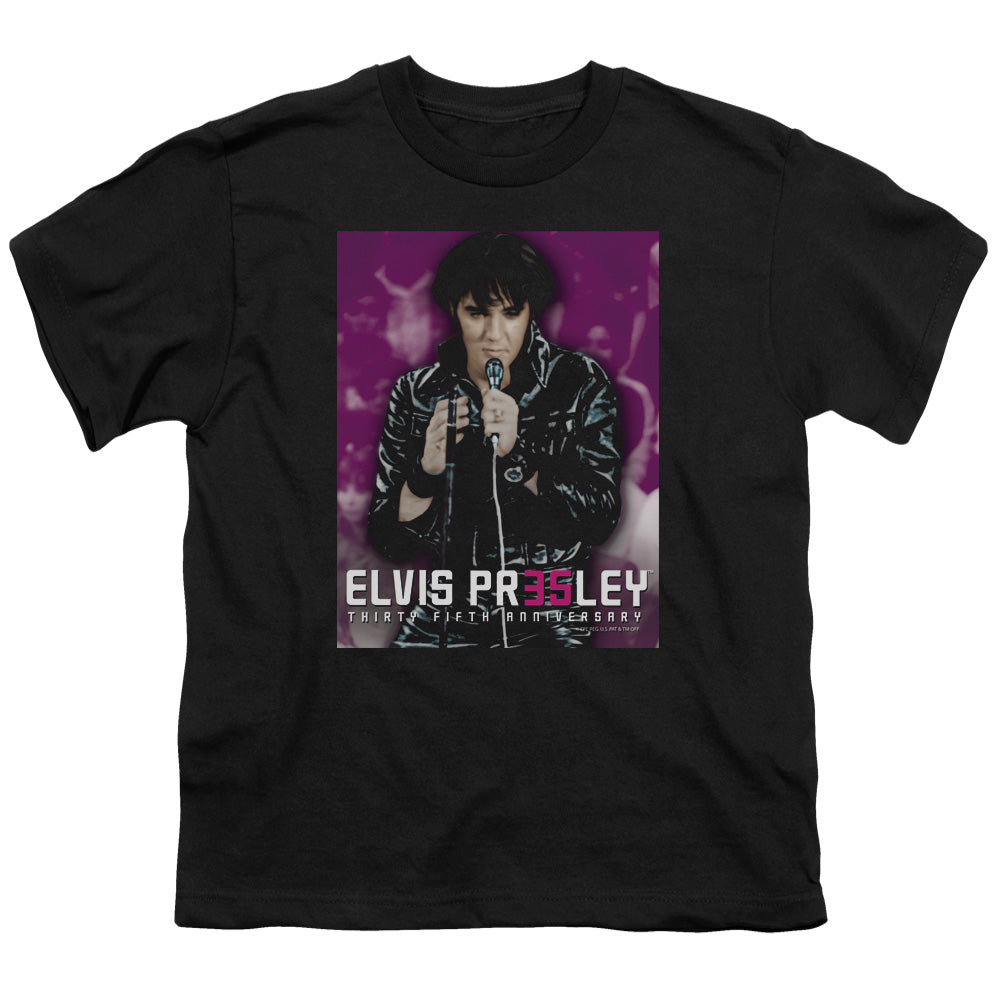 ELVIS PRESLEY/35 LEATHER - S/S YOUTH 18/1 - BLACK