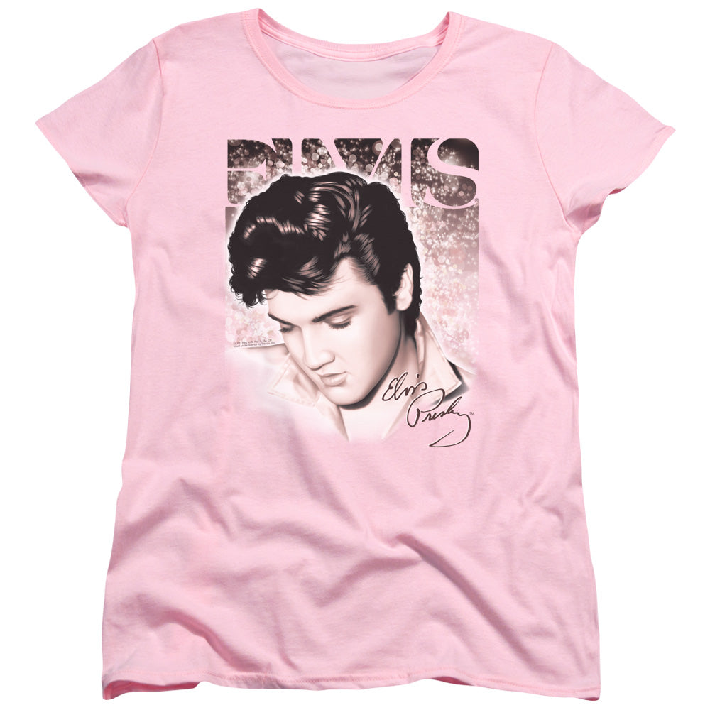 ELVIS PRESLEY/STAR LIGHT - S/S WOMENS TEE - PINK