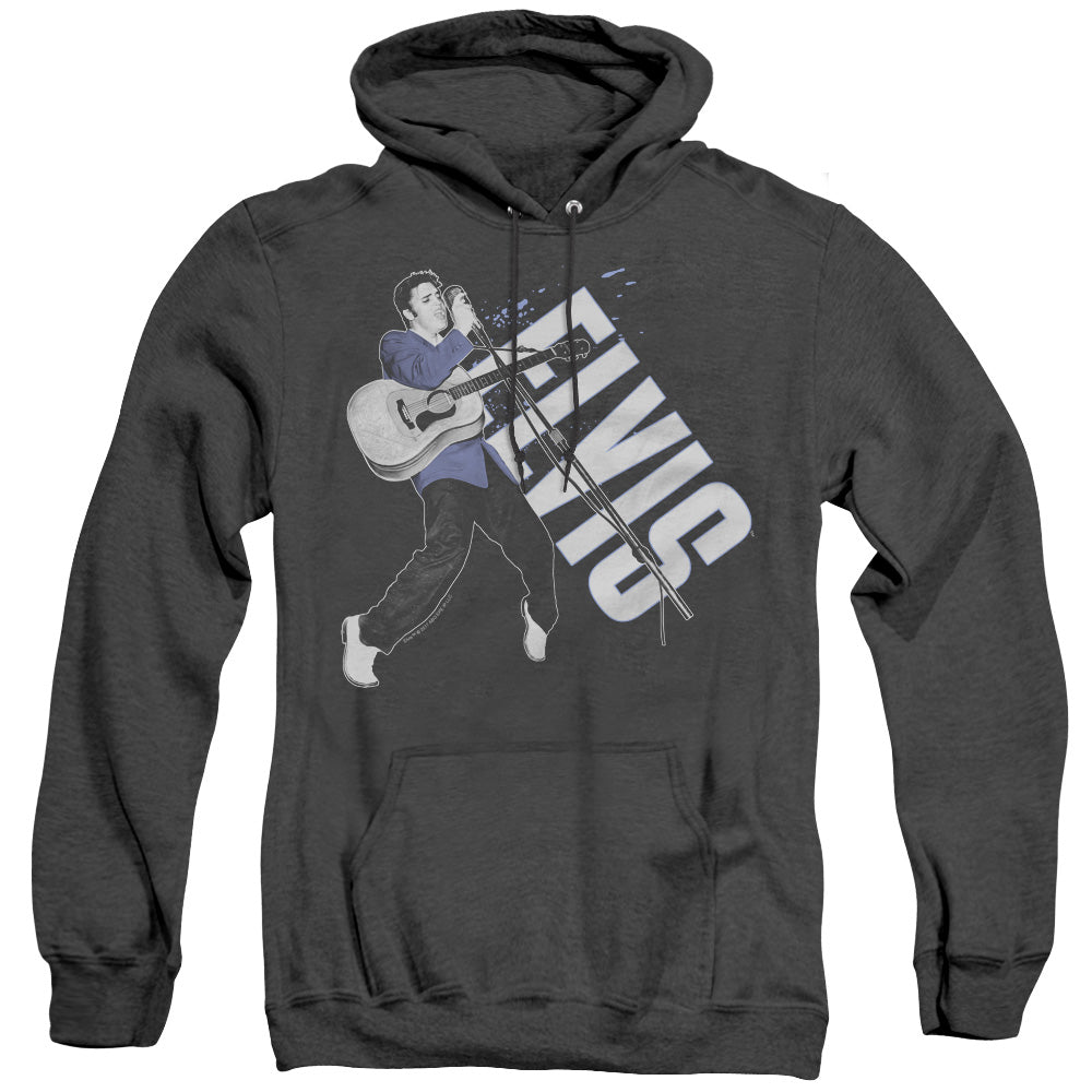 ELVIS PRESLEY/ON HIS TOES - ADULT HEATHER HOODIE - BLACK