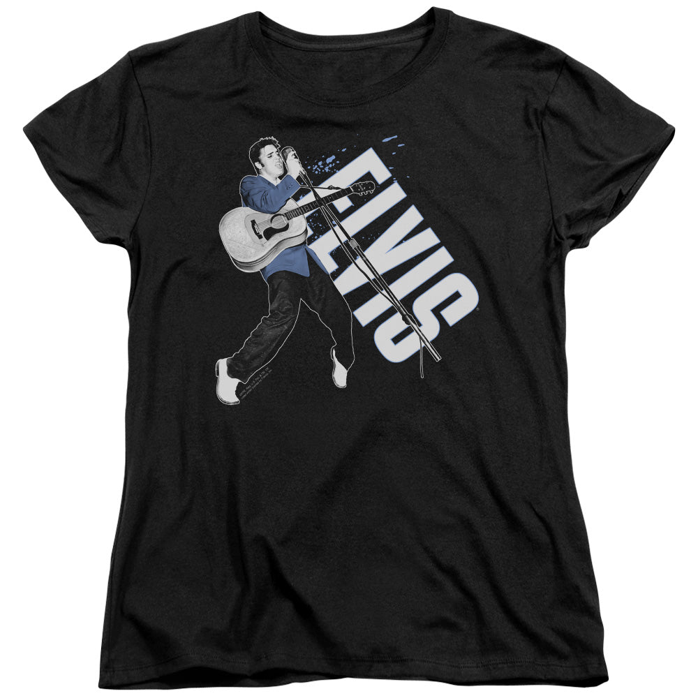 ELVIS PRESLEY/ON HIS TOES - S/S WOMENS TEE - BLACK